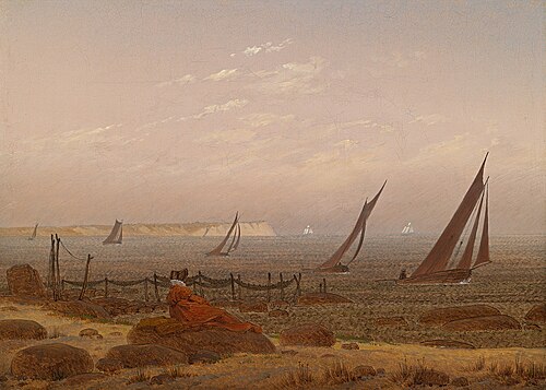 Femme sur la plage de Rügen, 1818, Caspar David Friedrich