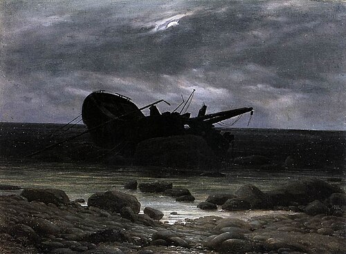 Wreck in the Moonlight, 1835, Caspar David Friedrich