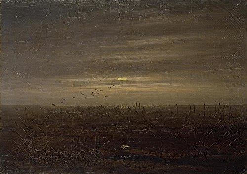 Plage avec des filets de pêche, 1835, Caspar David Friedrich