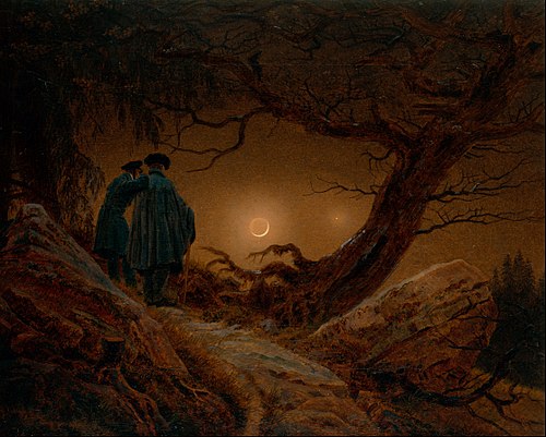 Deux Hommes contemplant la lune, 1819, Caspar David Friedrich