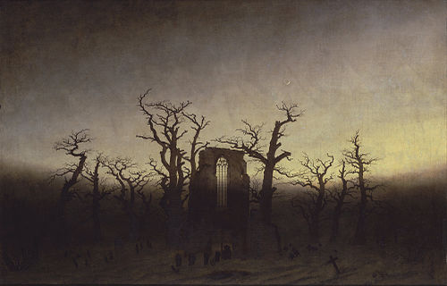The Abbey in the Oakwood, 1809, Caspar David Friedrich
