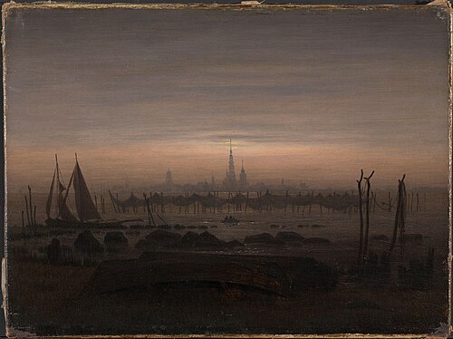 Greifswald in moonlight, 1817, Caspar David Friedrich