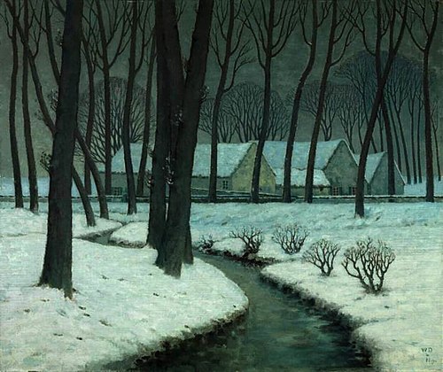 Hamlet in the Snow, 1911, William Degouve de Nuncques