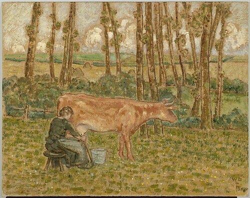 Landschap met koeienmelkster., 1910, William Degouve de Nuncques