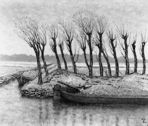 Landschap met kale bomen, 1917, William Degouve de Nuncques