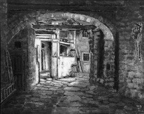 Une cour à Locarno, 1912, William Degouve de Nuncques