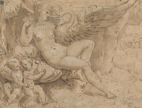 Leda and the Swan, , Isaac Oliver