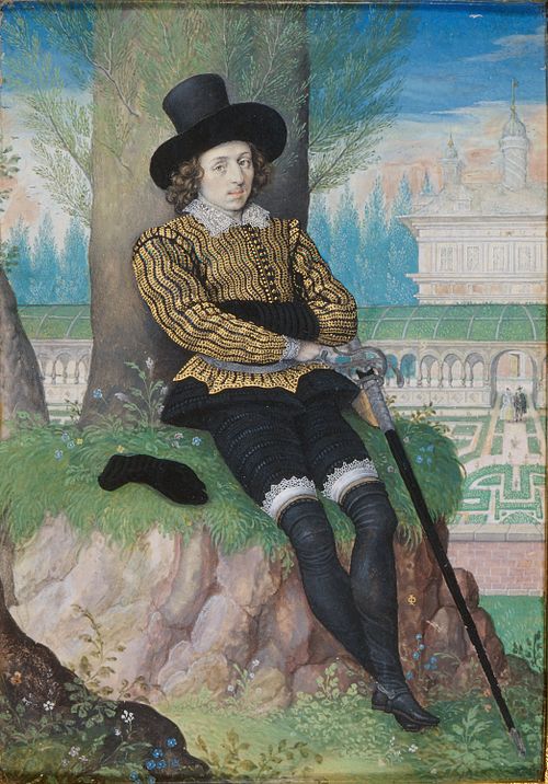 Young Man Seated under a Tree, 1590, Isaac Oliver