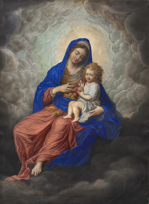 Madonna and Child in Glory, 1611, Isaac Oliver