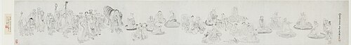 Luohan in Line Drawing (Baimiao), 1840, Su Liupeng