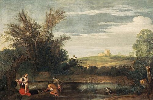 Landscape with Latona and the Peasants, 1620, Sinibaldo Scorza