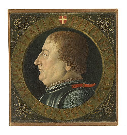Portrait of Philip II, Duke of Savoy (1438-1497), bust-length, in armour, 1497, Macrino d'Alba