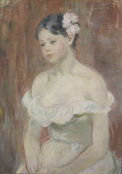 Jeune fille au décolleté, la fleur aux cheveux, 1893, Berthe Morisot