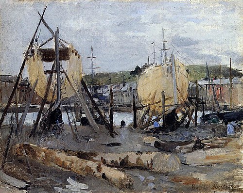 Bateaux en construction, 1874, Berthe Morisot