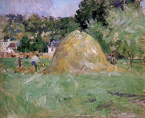Les foins à Bougival, 1883, Berthe Morisot