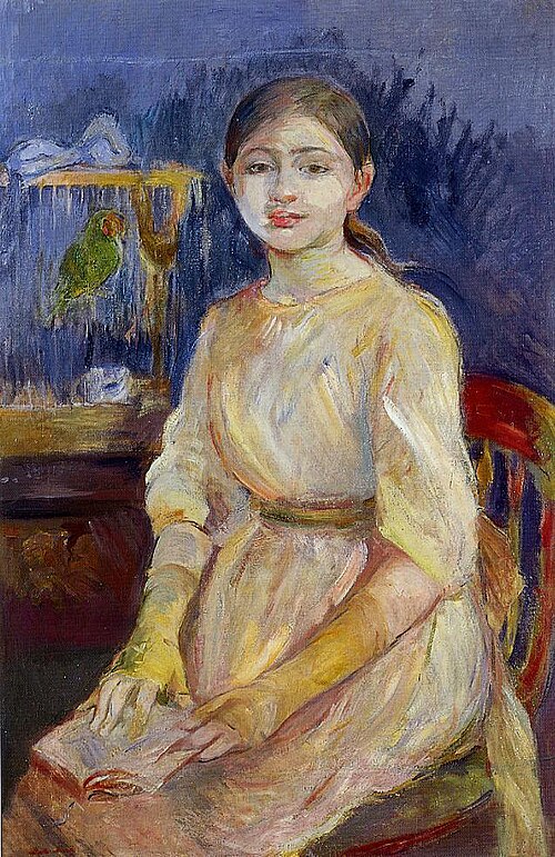 Julie Manet with a budgie, 1890, Berthe Morisot