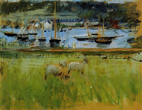 harbor in the port of Fecamp, 1874, Berthe Morisot