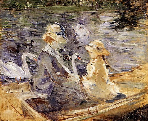 On the lake in the Bois de Boulogne, 1884, Berthe Morisot