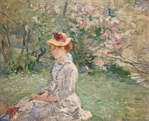 Femme assise dans l'herbe, 1880, Berthe Morisot