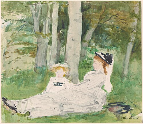At the Edge of the Forest (Edma and Jeanne), 1872, Berthe Morisot