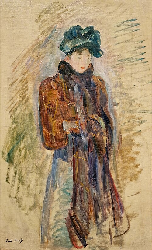 jeune fille en manteau, 1880, Berthe Morisot
