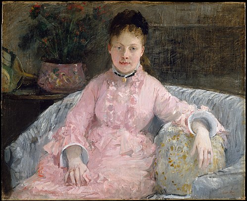 The Pink Dress (Albertie-Marguerite Carré, later Madame Ferdinand-Henri Himmes, 1854–1935), 1870, Berthe Morisot
