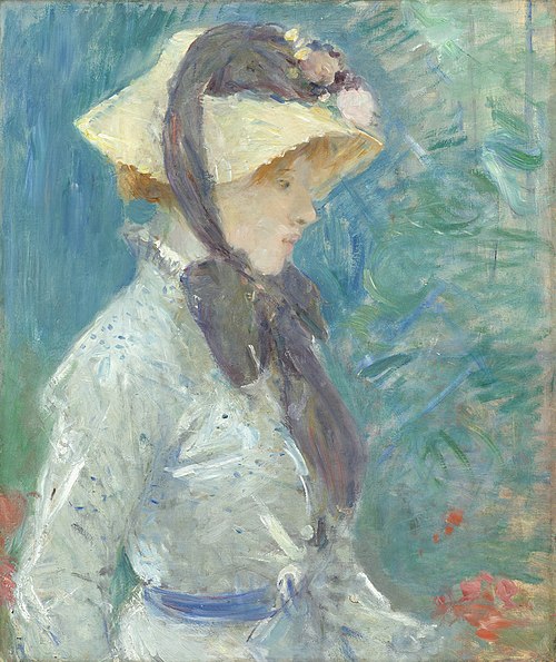 Young Woman with a Straw Hat, 1884, Berthe Morisot