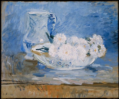 White Flowers in a Bowl, 1885, Berthe Morisot