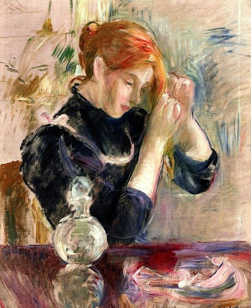 Femme se coiffant, , Berthe Morisot