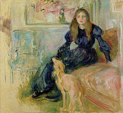 Julie Manet et sa levrette Laërte, 1893, Berthe Morisot