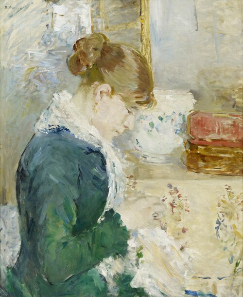 Femme cousant, 1879, Berthe Morisot