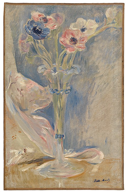 Vase with Anemones and Bag of Candy, 1891, Berthe Morisot
