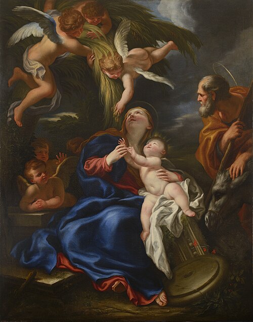 le Repos de la Sainte Famille sur le chemin d’Égypte, , Domenico Piola