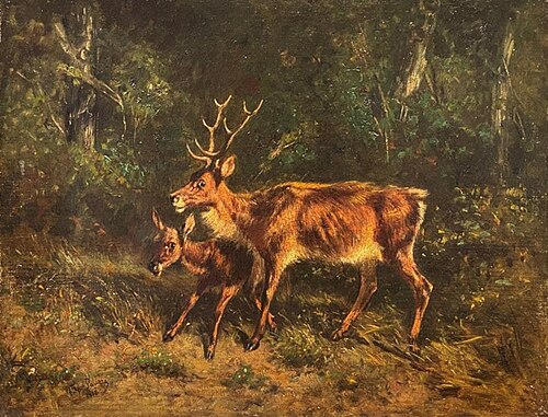 Deer and fawn, 1832, Filippo Palizzi