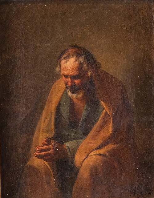 Saint in prayer, 1847, Filippo Palizzi