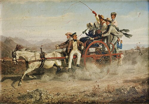 The baroccio ride by Vietri, 1849, Filippo Palizzi
