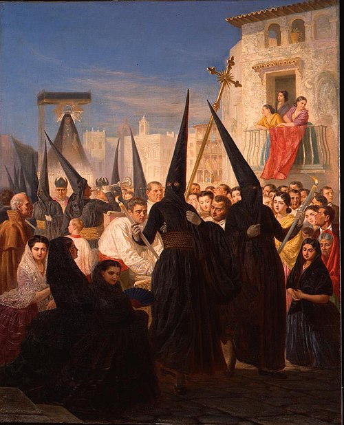 Los Nazarenos: The Penitents' Procession, Seville, 1857, Philip Villamil