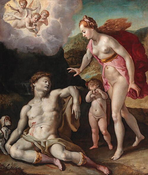 Venus mourning the death of Adonis, 1650, Andrea Boscoli