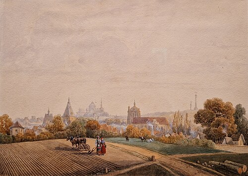 Vue de la ville de Dreux, 1900, Nicolas Joseph Kellin