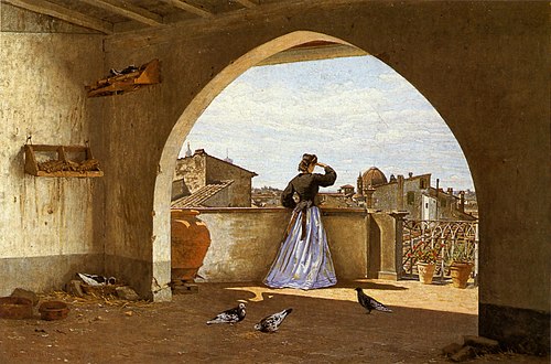 My terrace, Florence, 1865, Odoardo Borrani