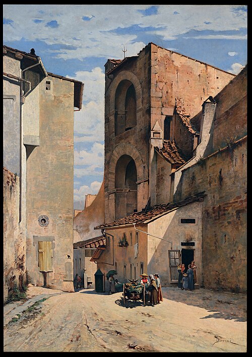 Old entrance gate in Pinti, 1880, Odoardo Borrani