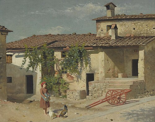 Feeding chickens, 1905, Odoardo Borrani
