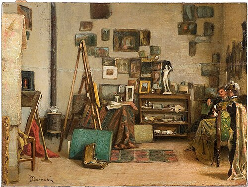 Visite à l'atelier, 1885, Odoardo Borrani