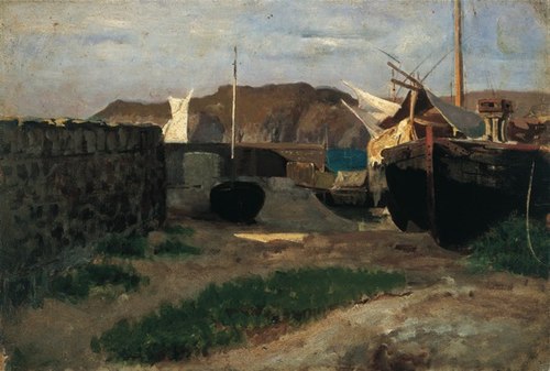 Barche a Sestri Levante, 1881, Vincenzo Cabianca