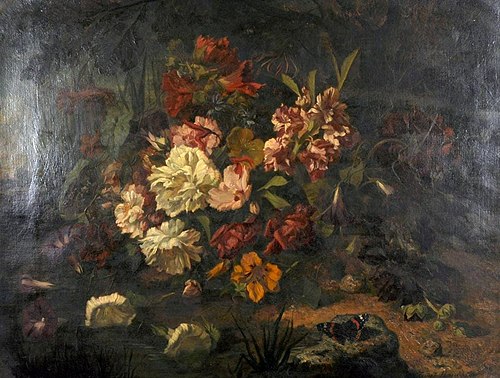 Still Life with Mixed Flowers and Butterfly, , Eugénie Hautier