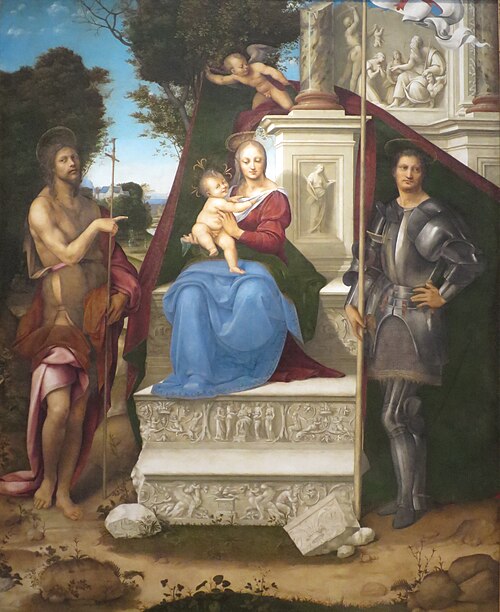 Madonna and Child with Saint John the Baptist and Saint George, 1515, Cesare da Sesto