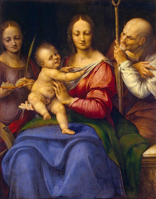 Holy Family with St Catherine, 1517, Cesare da Sesto