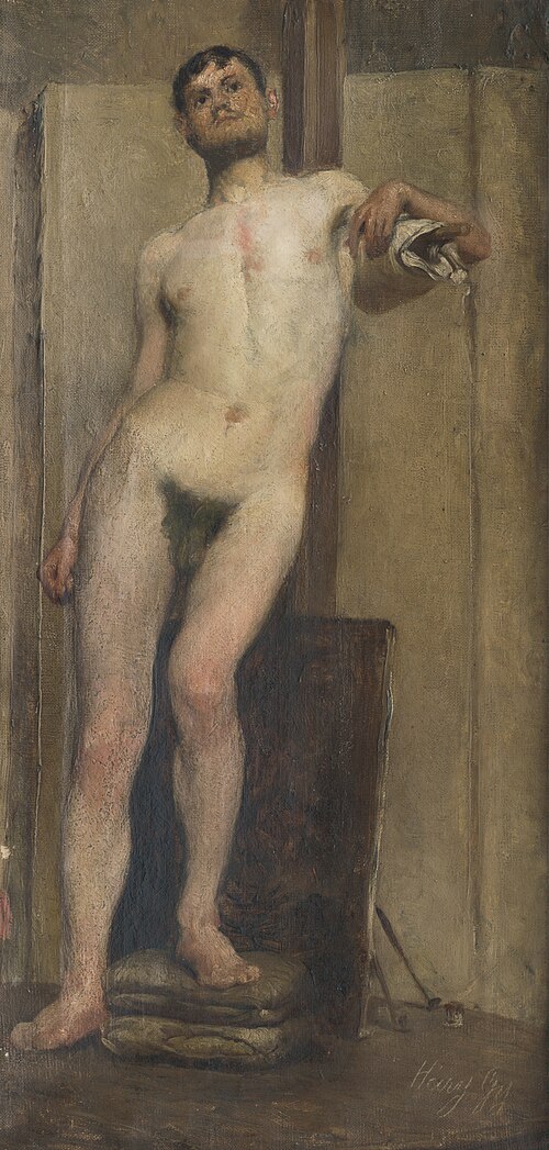 Štúdia mužského aktu, 1883, Gyula Háry