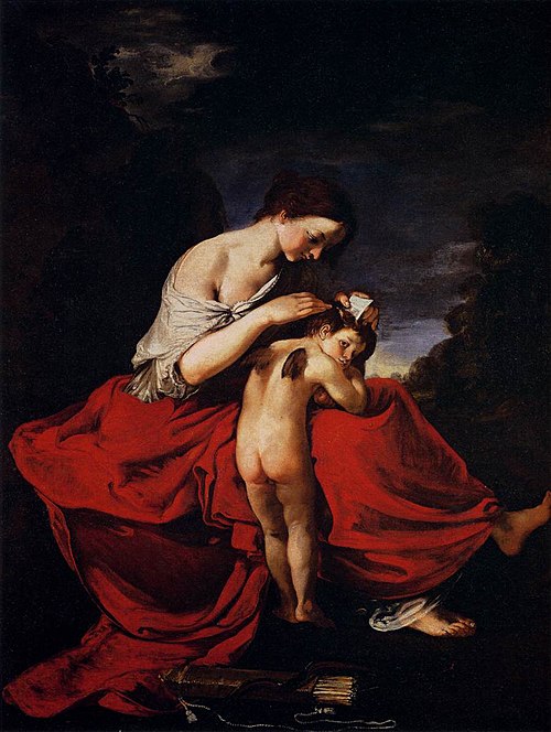 Venus Combing Cupid's Hair, 1630, Giovanni da San Giovanni