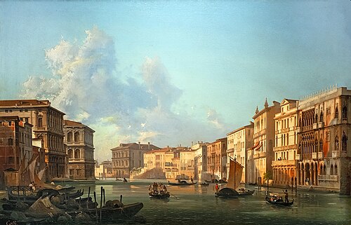 Le Grand Canal vers Ca' Pesaro, 1866, Ippolito Caffi